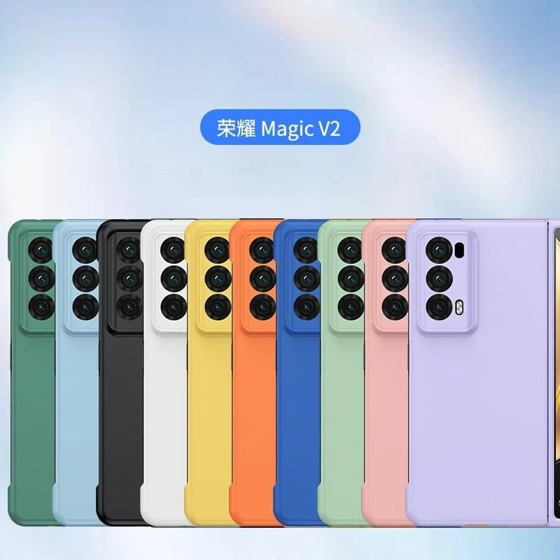 PC Hard Shell Phone Case For Honor Magic V2 Solid Color Protective Cover Car Mobile World