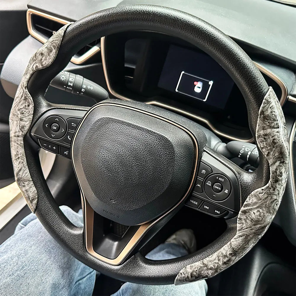 D-shaped,Round Car Steering Wheel Cover Peach Wood Grain Retro Style Modified Steering Wheel Styling Anti-slip Accessories 2025 CM World