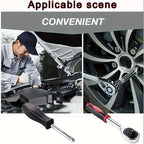 46pcs 1/4 Inch Drive Socket Set for Motor Ratchet Wrench Set Motorcycle Tool Kit, Bit Socket Wrench Set Metric Mechanic Tool Set CM World