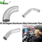UXCELL Aluminum Alloy Tube OD 63mm 70mm 76mm 102mm Intercooler Pipe 45 90 Degree Air Intake Tube Silver for Car Air Intake Tube