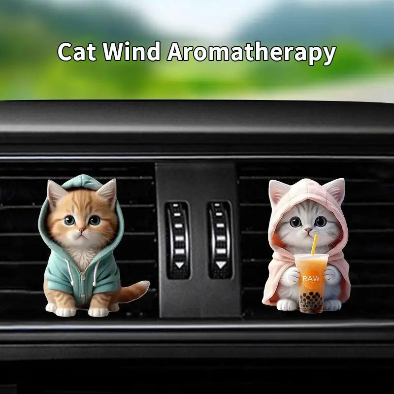 Cat Car Air Freshener Vent Clip Cute Animal Shape Long Lasting Perfume Interior Accessories for Vehicle Dashboard Decoration
