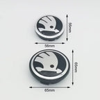 4pcs 56mm 65mm Green Black Chrome Car Wheel Center Caps for Skoda Rims Hubcaps Cover Emblem Badge Logo Auto Styling Accessories CM World