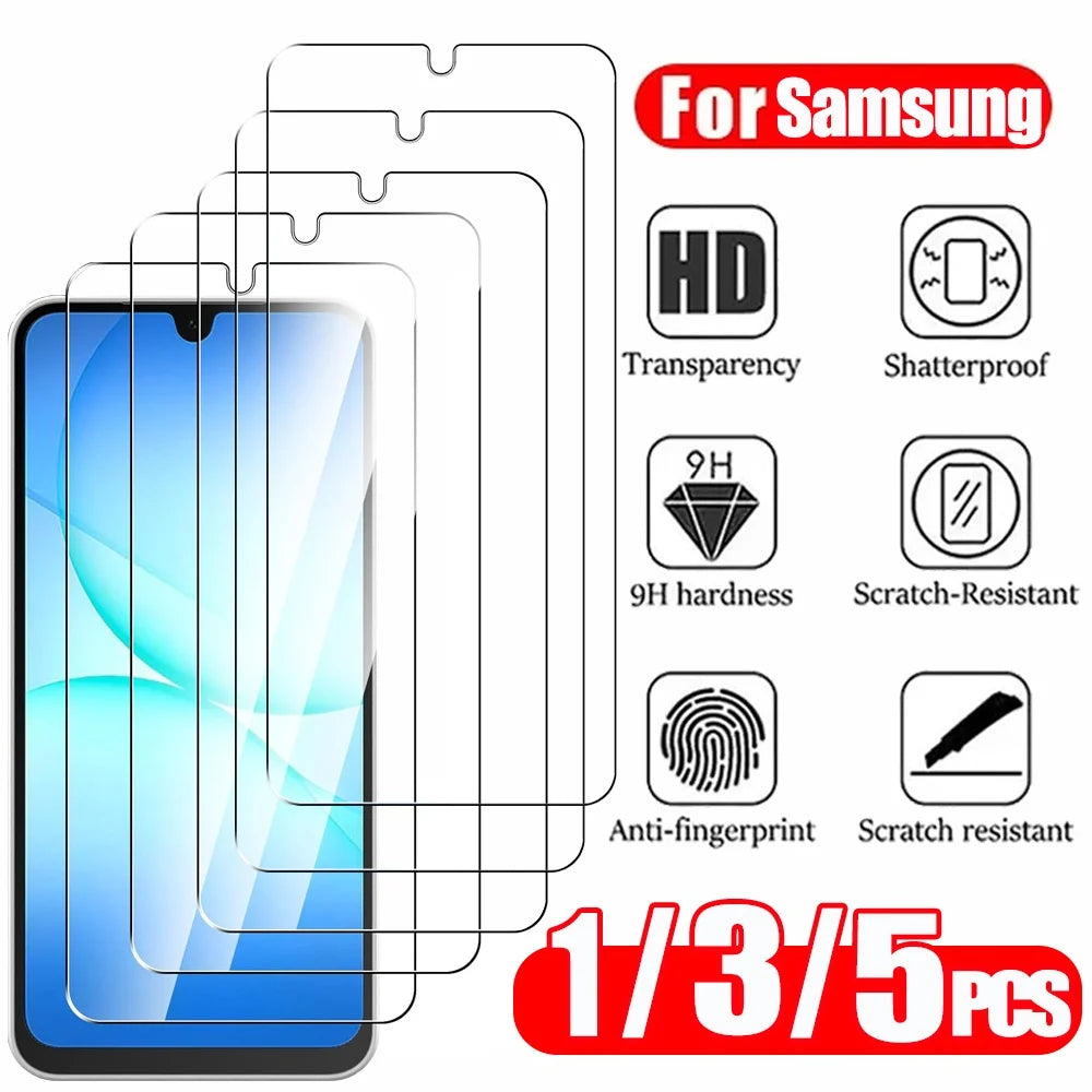 1~5 PCS Screen Protector For Samsung Galaxy A57 A37 A17 A27 A16 A15 A25 A24 A56 A36 A55 A54 A53 A52 A52S A51 Tempered Glass A17 Car Mobile World
