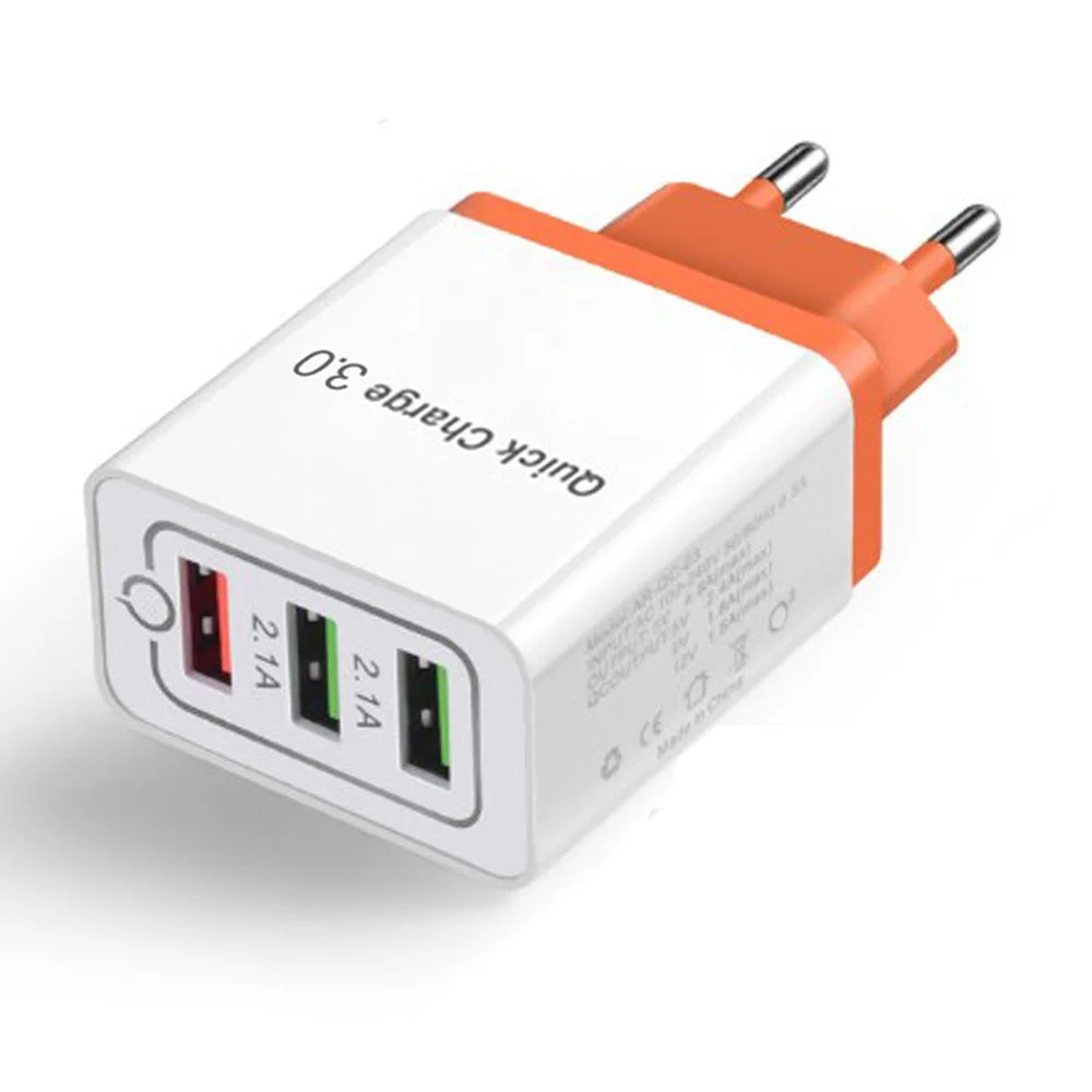 Vumpach 4 Ports USB Fast Charger Quick Charge 3.0 48W Wall Mobile Phone Fast Charging For iPhone Samsung Xiaomi  Adapter Travel Car Mobile World