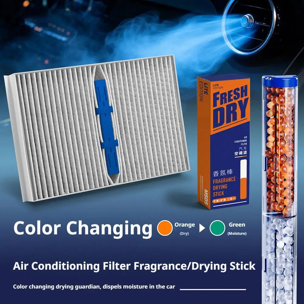 Universal Car AC Filter Air Freshener Drying Stick Smart Color-Changing Purifier Aromatherapy Invisible Fragrance