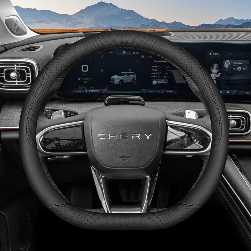Leather Car Steering Wheel Cover for Jaecoo J7 7 J8 5 J5 8 2025 2026 Accessories