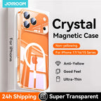Joyroom Magnetic Case For iPhone 17 16 Pro Max Case Anti Yellow Transparent Cover For iPhone 17 Pro Wireless Charger Thin Cover Car Mobile World