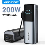 Vention 200W Power Bank 27000mAh PD 3.1 140W Max Portable PowerBank for Laptop PD Fast Charging for iPhone 17 16 Samsung S25 S24 Car Mobile World