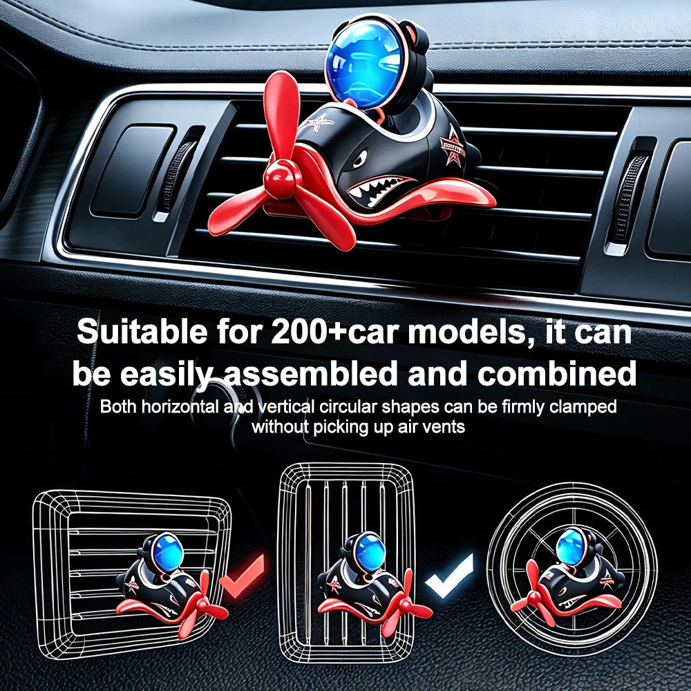 Car Air Vent Clip Fragrance Diffuser Propeller Ornaments Cat Pilot Rotate Freshener Vent Decorations Auto Interior Accessories