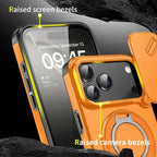 Luxury Heavy Duty Rugged Armor Magnetic Bracket Case For iPhone 17Air 16 15 14 17 Pro Max Plus Slide Camera Protection PC Cover Car Mobile World