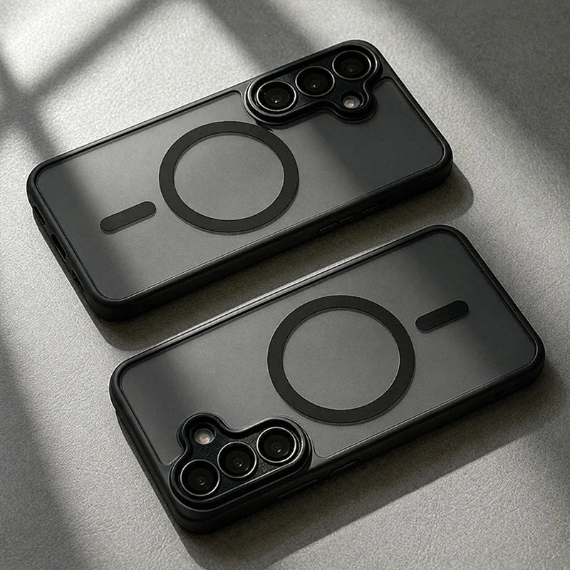Luxurious Magsafe magnetic phone case, For Samsung A57 A37 A56 A36 A16 A17 A26 S26 Ultra S25FE S24 , lens protection cover Car Mobile World
