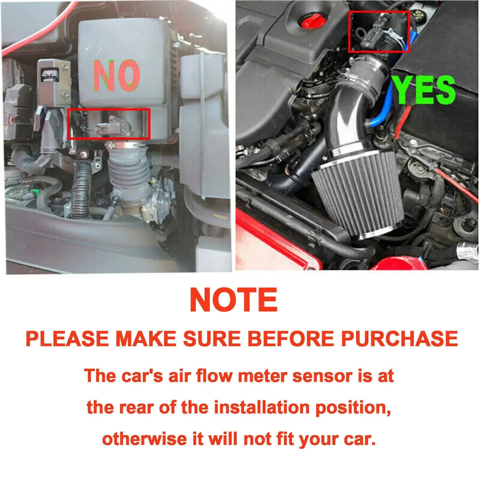 1Set 3" Cold Air Intake Filter Induction Kit Pipe Power Flow Hose System CM World