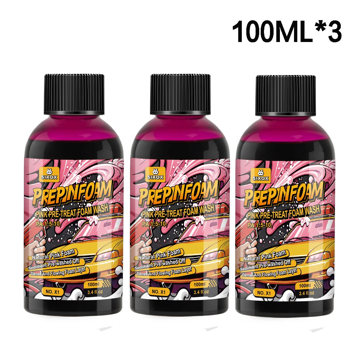 Pink Magic Foam Car Wash Shampoo Car High Concentration Sediment Pre-washed Off Wash Car Wash Soap Super Foam Cleaner X1 ﻿ CM World