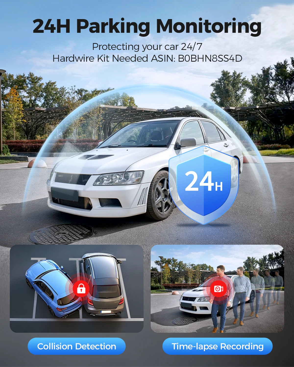 AZDOME M300S Dash Cam 4K+1080P Car Rear Camera Dash Cam 800MP Lens Built-in GPS WIFI Car DVR Voice Control Night Vision 후방카메 Car Mobile World