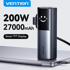 Vention 27000mAh Power Bank 200W PD Fast Charger for MacBook Laptop Portable Powerbank External Battery for iPhone 17 Samsung 26 Car Mobile World