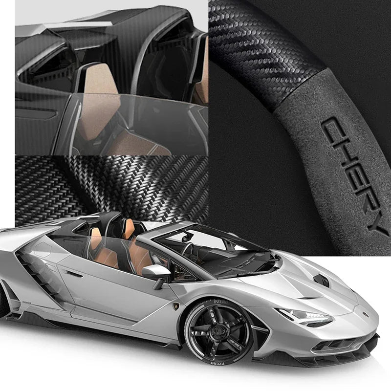 Car buckskin carbon fiber steering wheel cover for Chery Tiggo 8 Arrizo 5 pro gx 5x eQ7 Chery Tiggo 7 Pro 2020 2021 2022 2023 CM World