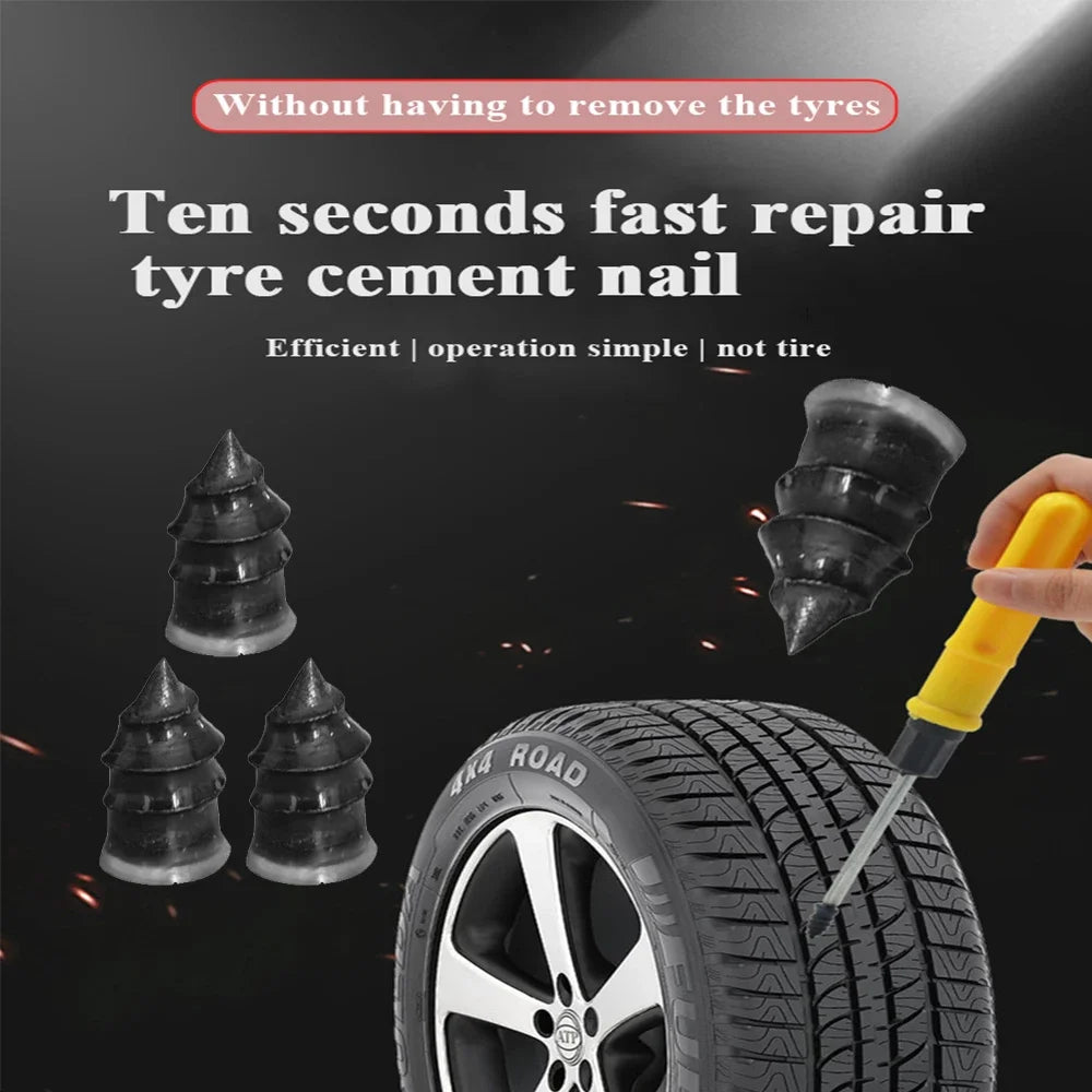 10/20/30Pcs Car Tyre Repair Rubber Nail Set Universal Motorcycle Tyre Repair Nails Truck Scooter Bike Tire Puncture Repair Tool