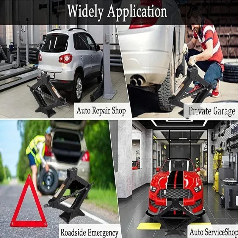 Hand Cranked Car Jack 08T 1T 2T Portable Scissor Jack Labor Saving Tool For Vehicle Tire Change Auto Repair Car SUV Truck Use CM World