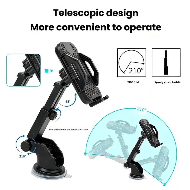 Universal Car Phone Holder Dashboard Windshield Vacuum Suction Cup Mount 360 Rotation Anti Shake GPS Navigation Bracket