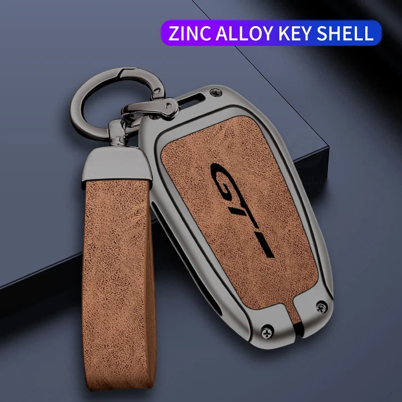 Car Zinc Alloy Key Case Bag For Peugeot GTLine 207 307 407 208 308 408 508 2008 3008 4008 5008 RCZ Car Key Chain Metal Key Shell