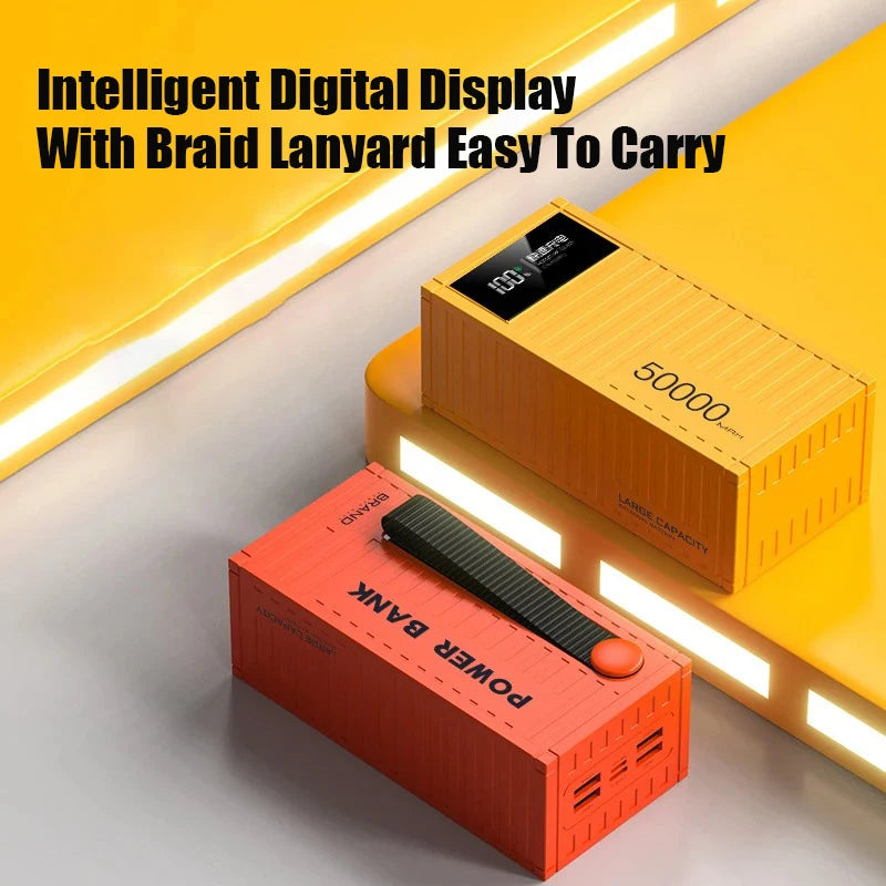 50000mAh Large Capacity Portable Charging Power Bank With 6 Interfaces Supporting 120W Fast Charging Suitable For IPhone Samsung Car Mobile World