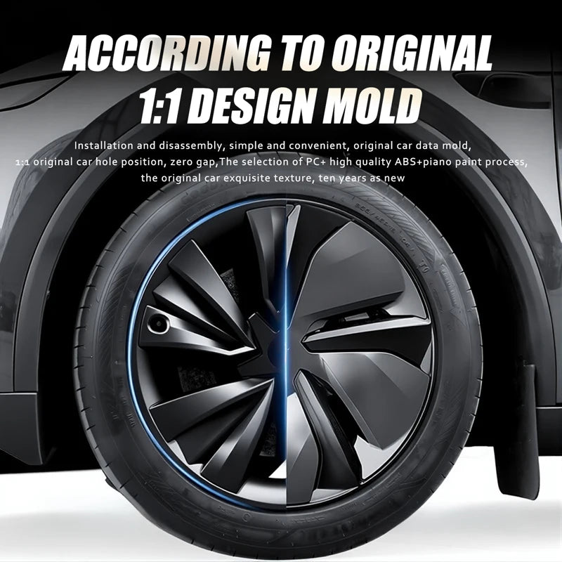4PCS Hub Cap 19 Inch for Tesla New Model Y Juniper Crossflow Wheels Cover Performance Full Rim Tire Car Accessories 2025 2026
