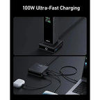 Anker 100W Ladebasis Schnellladung 4 Anschlüsse für Prime Power Bank / iPhone Car Mobile World