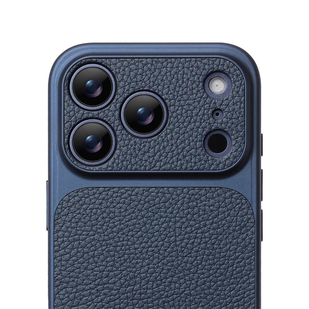 Luxury Lychee Texture Leather Matte Hard Case For iPhone 17 Pro Max 16 15 14 13 12 ProMax Full Lens Protection Back Cover Shell