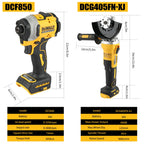 Dewalt DCF850 DCG405FN Rechargeable Cordless electric screwdriver 125mm  Angle Grinder Maintenance Cutting Machine Tool Combo CM World