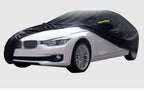 Black Silver Coated Car Cover Rainproof Sunscreen Reflective Strip Outdoor Dustproof Protection for Hatchback Sedan SUV