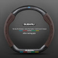 For Subaru Outback Brz Wrx Xv Ascent Forester Impreza Legacy Car Suede Carbon Fiber Leather Steering Wheel Cover Accessories CM World