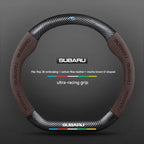 For Subaru Outback Brz Wrx Xv Ascent Forester Impreza Legacy Car Suede Carbon Fiber Leather Steering Wheel Cover Accessories CM World