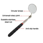 Universal Auto Repair Telescopic Bottom Inspection Mirror 360° Rotating Reflector 52mm Folding Detection Mirror Tool Accessory CM World