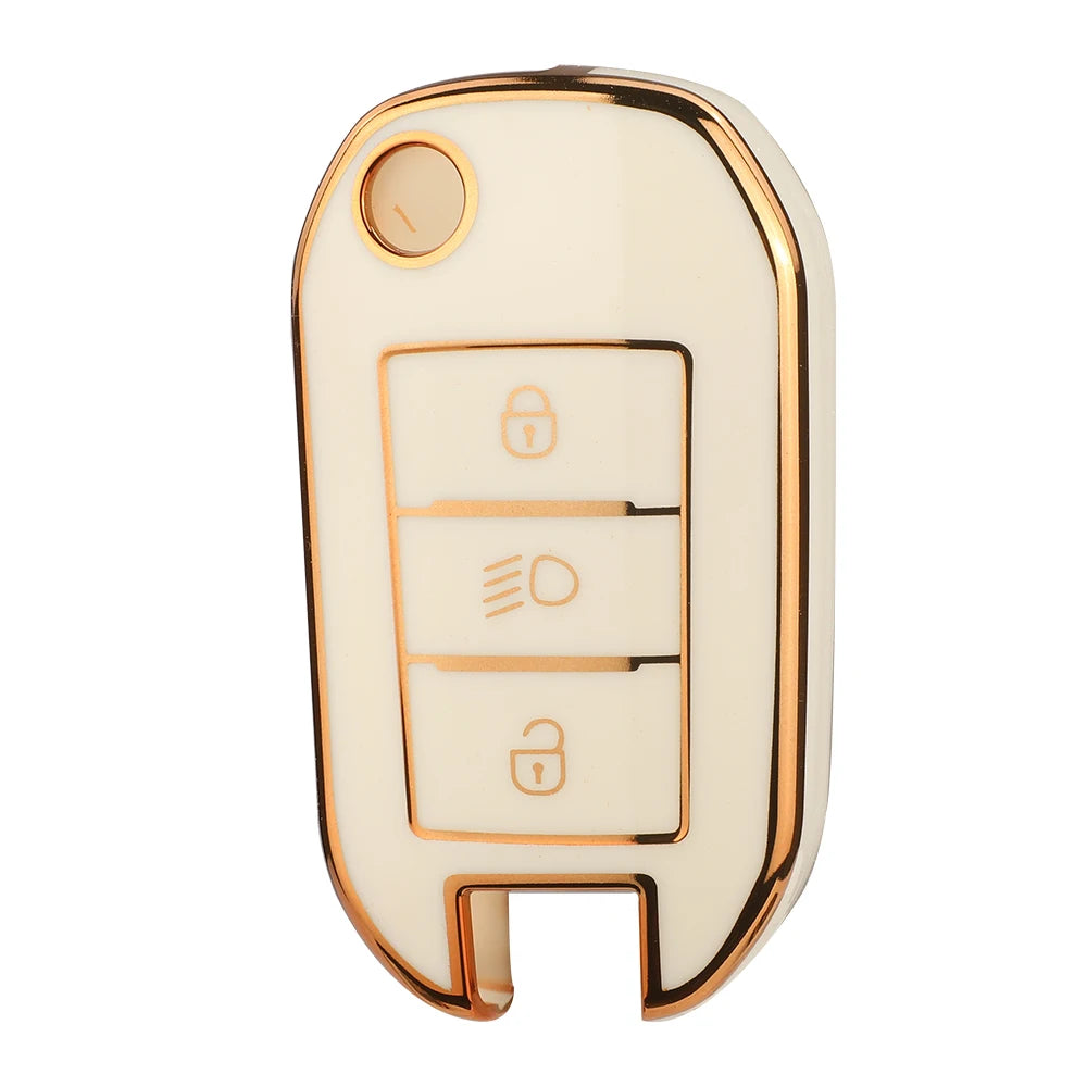 Jingyuqin 3BTN Soft TPU Car Key Case For Peugeot 208 308 408 508 2008 3008 4008 5008 For Citroen C3 C4 CACTUS C6 C8 Accessories CM World