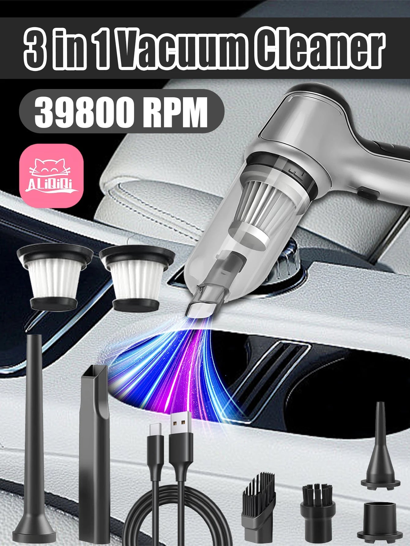 Car Vacuum Cleaner Powerful Wireless car vacuum cleaner 99000PA Strong Suction Handheld Wireless Vehicle Vacuum Cleaner for Car CM World
