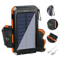 20000mAh Solar Power Bank Portable Solar Charger Waterproof Dual 5V USB Ports 2 LED Light Flashlight For Cell IPhone Outdoor Car Mobile World