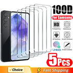 5Pcs Screen Protector for Samsung A55 A15 A54 A34 A13 A14 A53 A52 A12 A33 A52S A32 A35 A71 A72 A51 A22 S10E S20FE Tempered Glass Car Mobile World