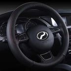 38cm Steering Wheel Cover PU Leather Anti Slip Steer Wheel Protector Breathable Fiber Braid Universal Steering Cover 1pc CM World