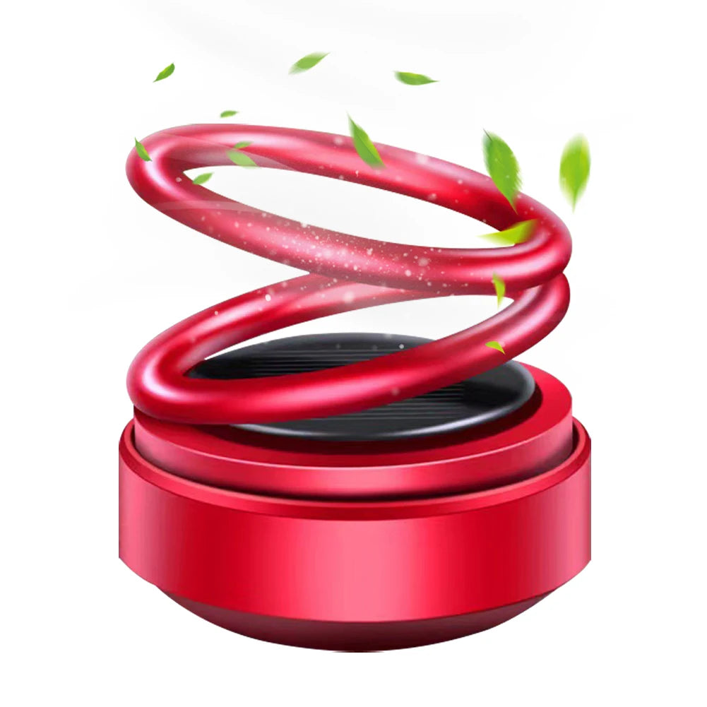 Solar Powered Aromatherapy Diffusers Portable Double Ring Aroma Diffuser Rotating Suspension Car Decoration Accessories