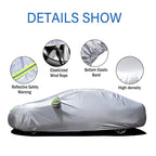 190T Polyester Taffeta Full Car Cover Silver Coated Outdoor Sunshade Rain Full Body Shell For Hatchback Sedan Exterior Parts
