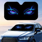 Cool Neon Light eyes Sun Visor Foldable Universal Car Windshield Sun Shade UV Protection Heat Insulation Foldable Cover