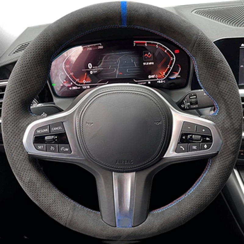 Anti-Slip Suede Car Steering Wheel Cover For BMW M Sport G30 G31 G32 G20 G21 G11 G12 G14 G15 G16 X3 G01 X4 G02 X5 G05 X7 G07 CM World