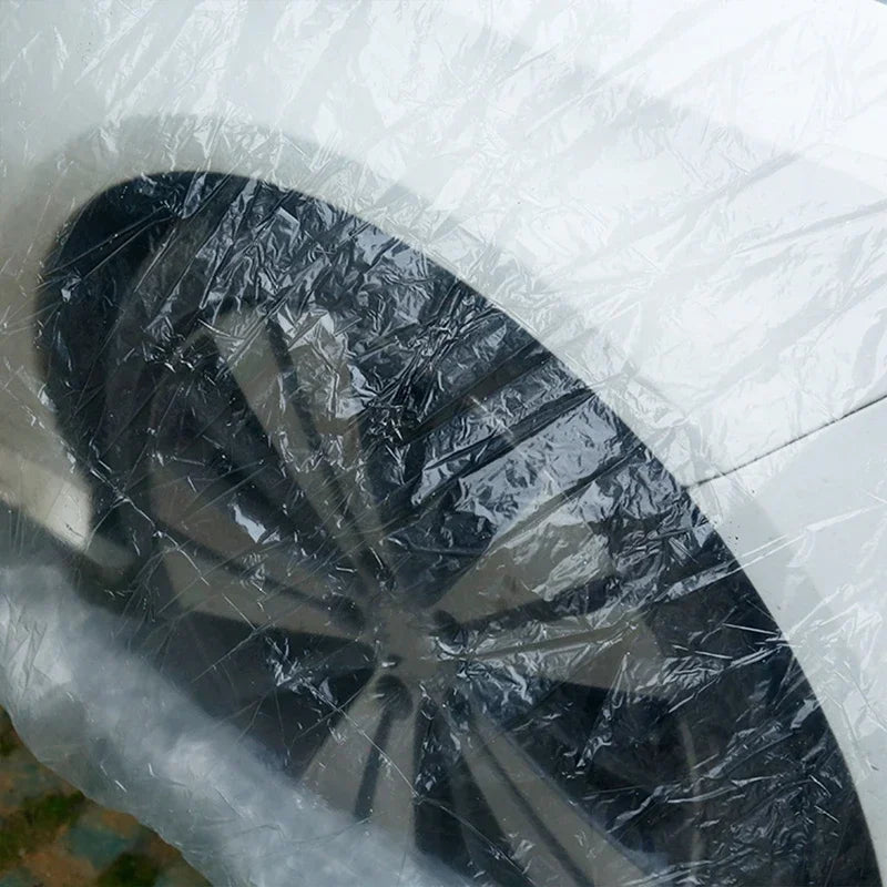 Universal Car Shield Cover PE Transparent Covers With Elastic Band Rain Dust Resistant Scratch-Proof Full Car Protective Shield CM World