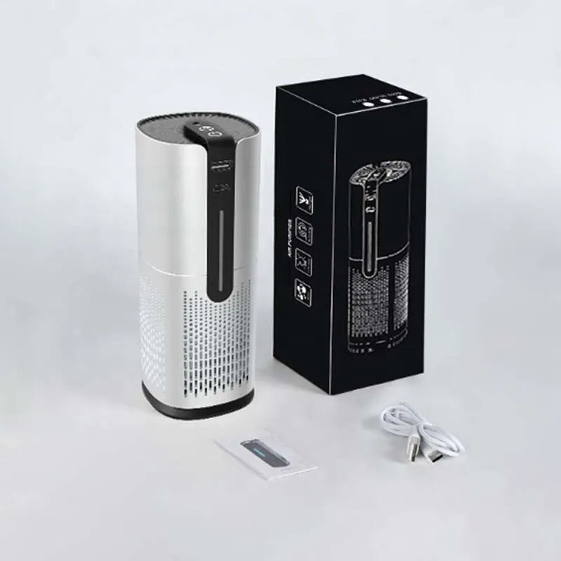 Desktop Portable USB Mini Negative Ion Generator Filter Anion Fresh Ionizer Vehicle Purifier Car Air Cleaner Car Mobile World