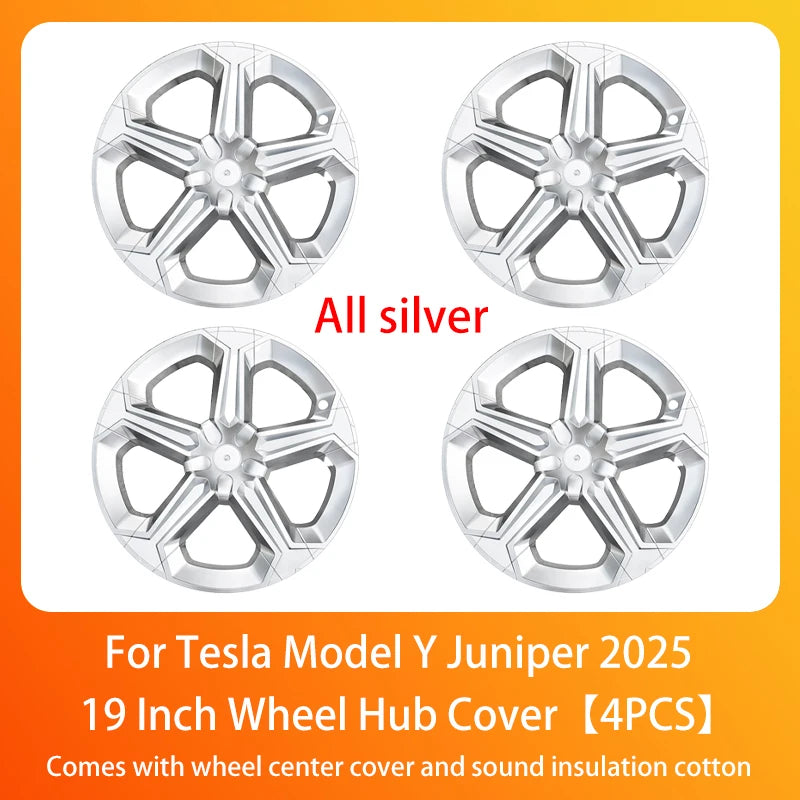 Wheel Hub Cap For Tesla Model Y Juniper 2025+ Car Replacement Wheel Cap 19 Inch Performance Automobile Hubcap Cover Accessories CM World