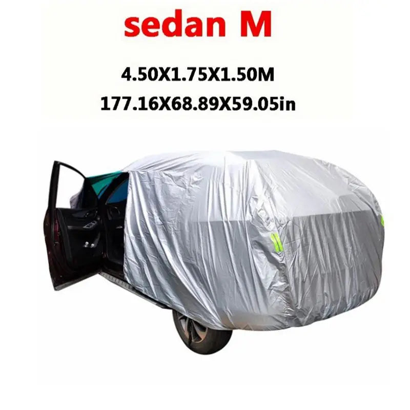 Universal SUV/Sedan Full Car Covers Outdoor Sun Rain Snow Protection UV Car Umbrella Silver S-XXL Auto Case Cover