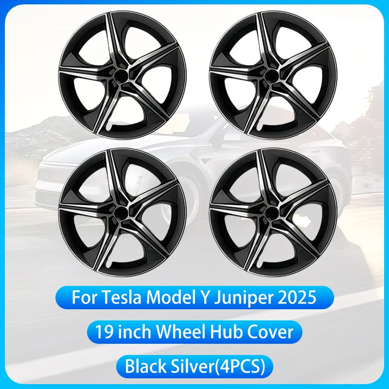 For Tesla Model Y Juniper 2025 4PCS 19 Inch Wheel Cap Automobile Performance Replacement Wheel Hubcap Full Rim Cover Accessories CM World
