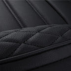 Black & White Faux Leather Car Seat Covers - Universal Fit, Lumbar Support, Waterproof, Anti-Slip, Durable for Cars, SUVs, Truck CM World