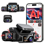 HUPEJOS V9 4CH 360° 4K Dash Cam, AI DMS Monitor, WiFi & GPS, Night Vision, Touch Screen & Voice Control, 24/7 Parking Mode