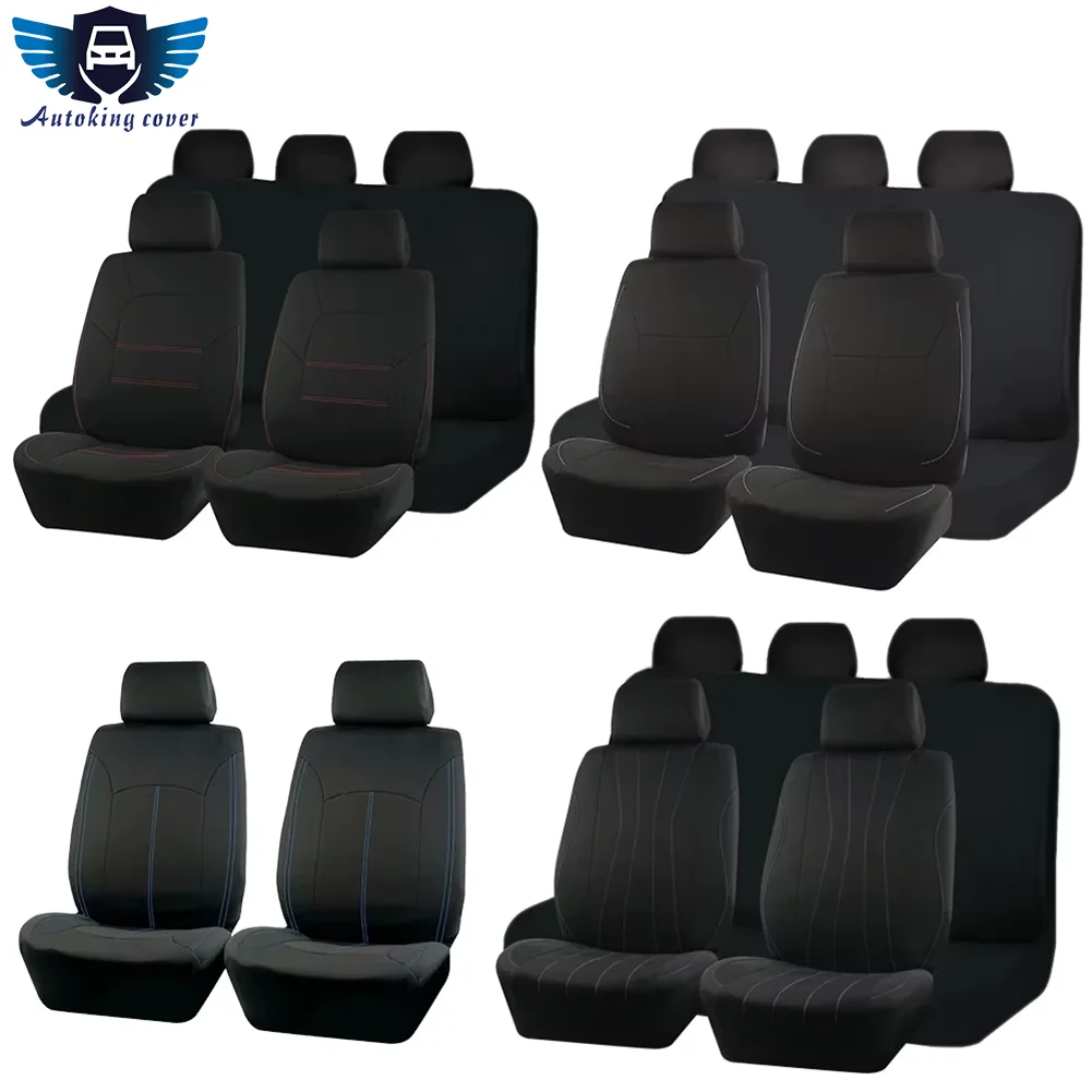 AUTOKING 4pcs/9pcs  Universal Polyester Car Seat Cover Set Car Accessories Interior Fit For Most Car, Truck, SUV, or Van CM World